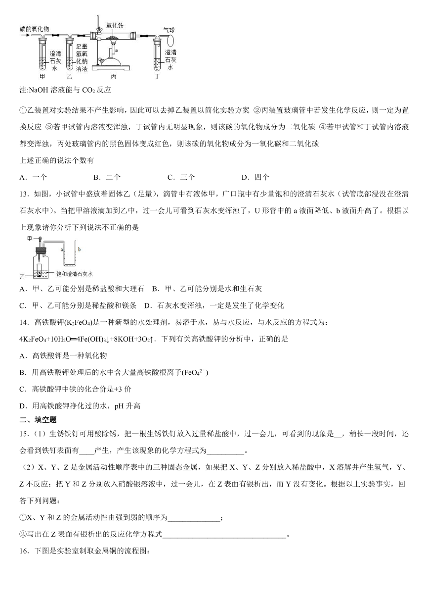 实验活动6 酸、碱的化学性质同步练习--2021-2022学年九年级化学人教版下册（word版 含答案）