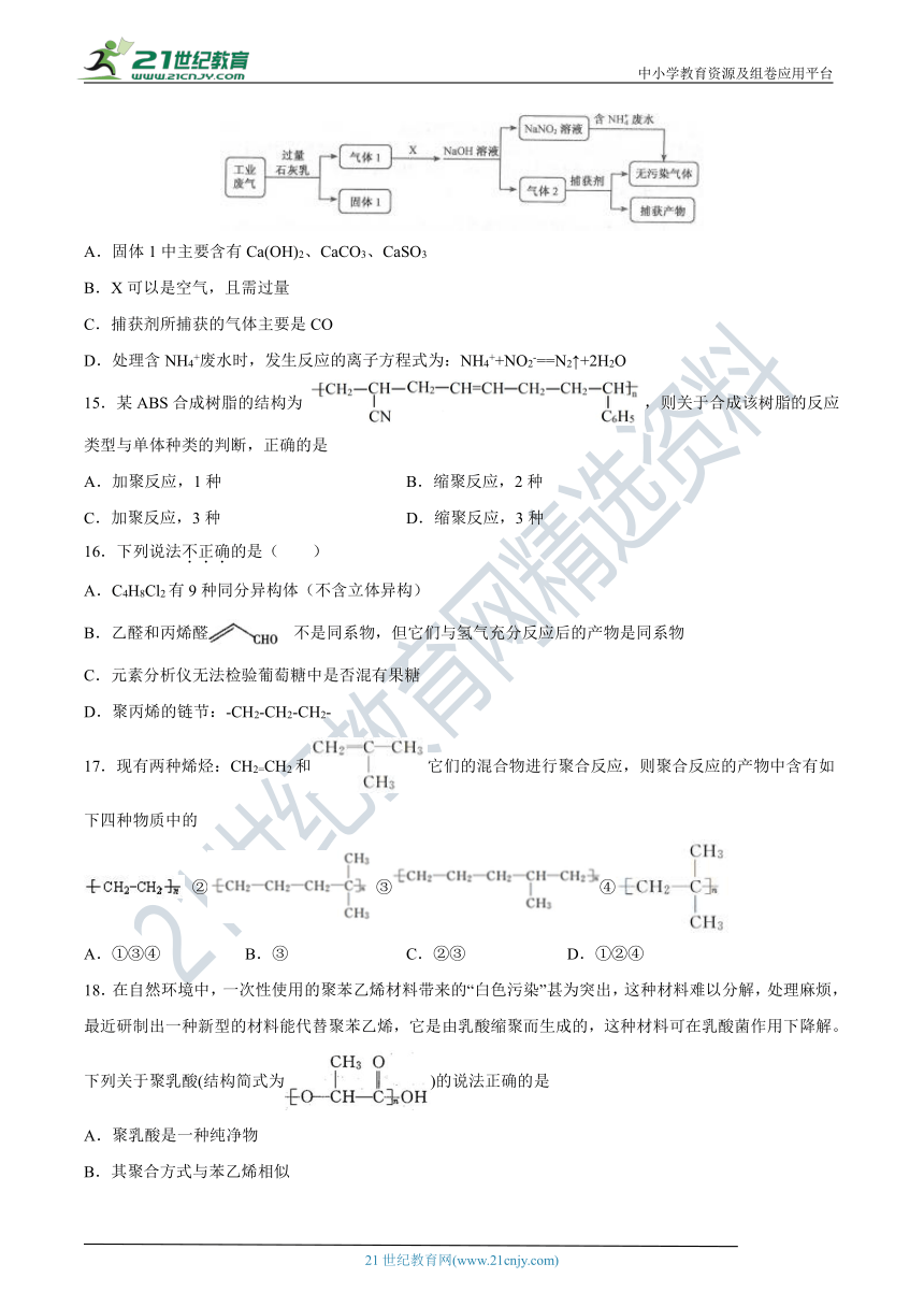 人教版高中化学 选修5   5.1合成高分子化合物的基本方法同步练习（解析版）