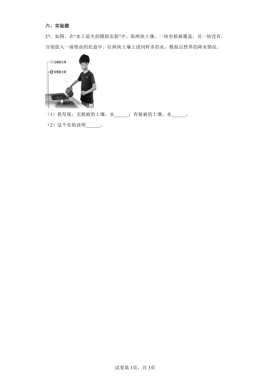 苏教版（2017秋）三年级上册科学第二单元研究土壤质量测试卷B（含答案）