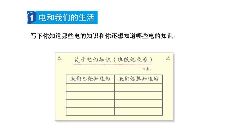 教科版（2017秋）四年级下册科学2.1《电和我们的生活》（课件8ppt）