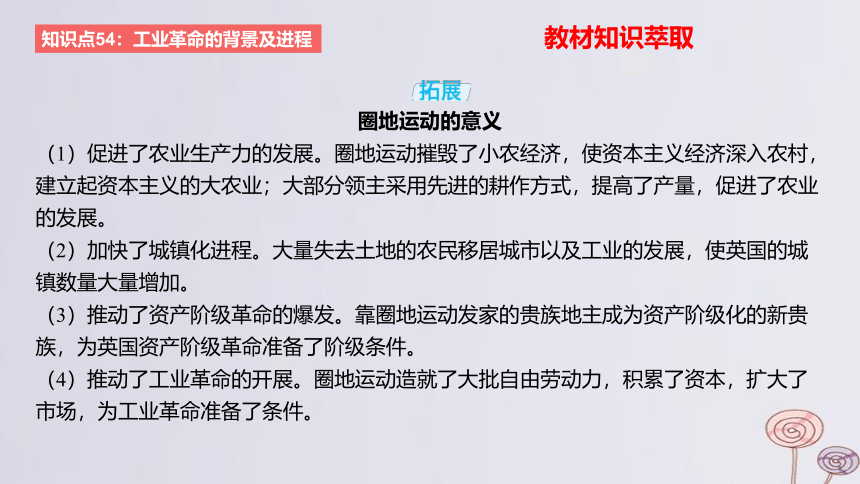 2024版高考历史一轮复习 教材基础练 第十一单元 工业革命与马克思主义的诞生及世界殖民体系的形成 第1节 影响世界的工业革命 课件(共28张PPT)