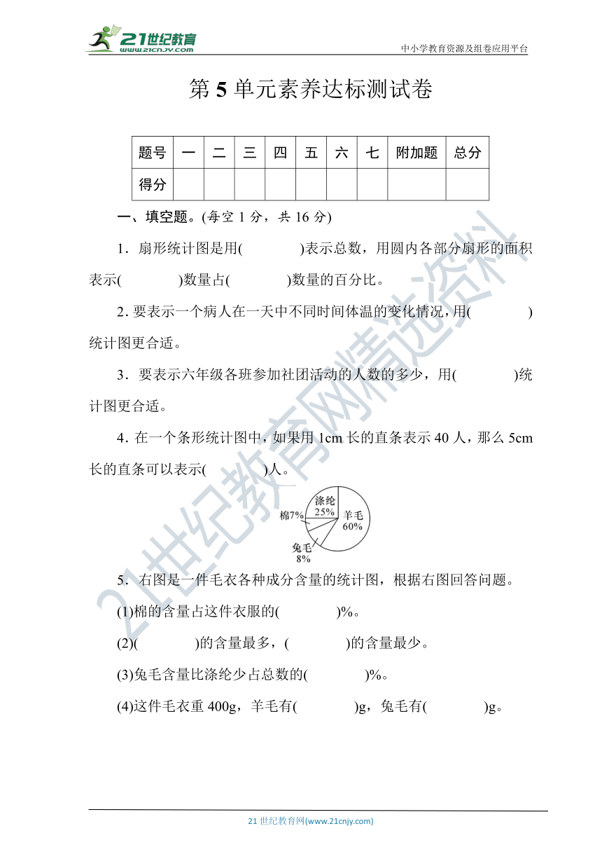 北师大版数学六年级上册第五单元素养达标测试卷(word版含答案）