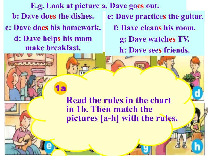 人教版七年级下册Unit 4 Don't eat in class Section B (1a-1d)课件(共14张PPT，内嵌音频)