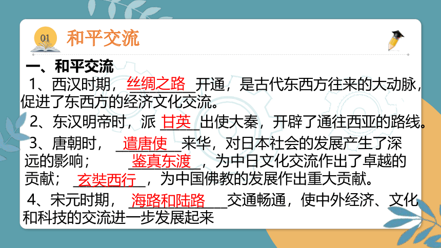 专题04  中外文明交流与中国的外交 课件  2023年中考历史易考内容专题归纳课件