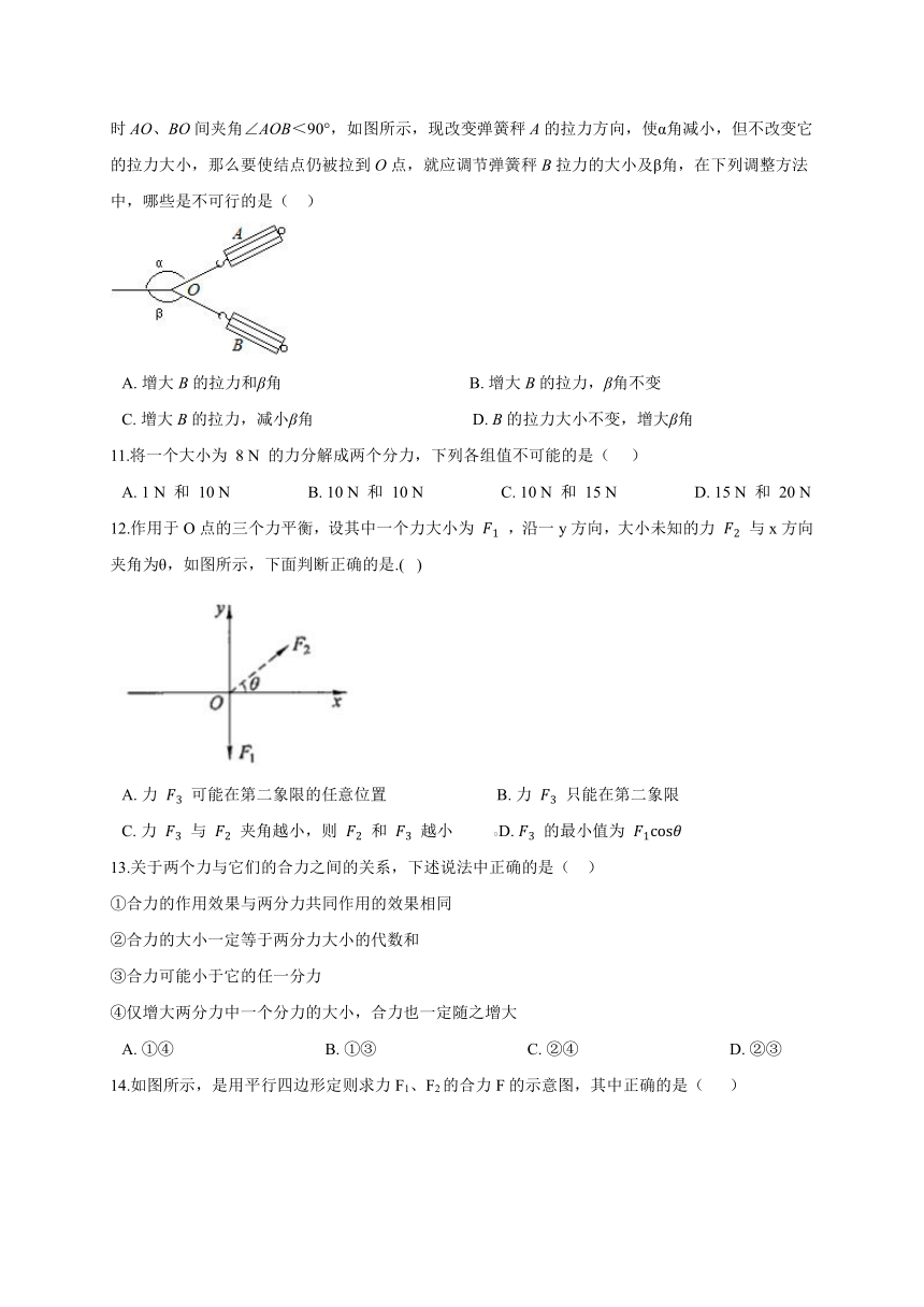 3.4 力的合成同步练习—【新教材】粤教版（2019）高中物理必修第一册 （机构使用）（word含答案）