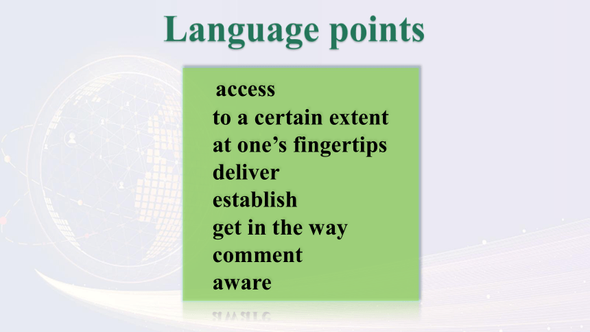 译林版（2019）  必修第三册  Unit 3 The world Online  Reading Language points课件（34张）