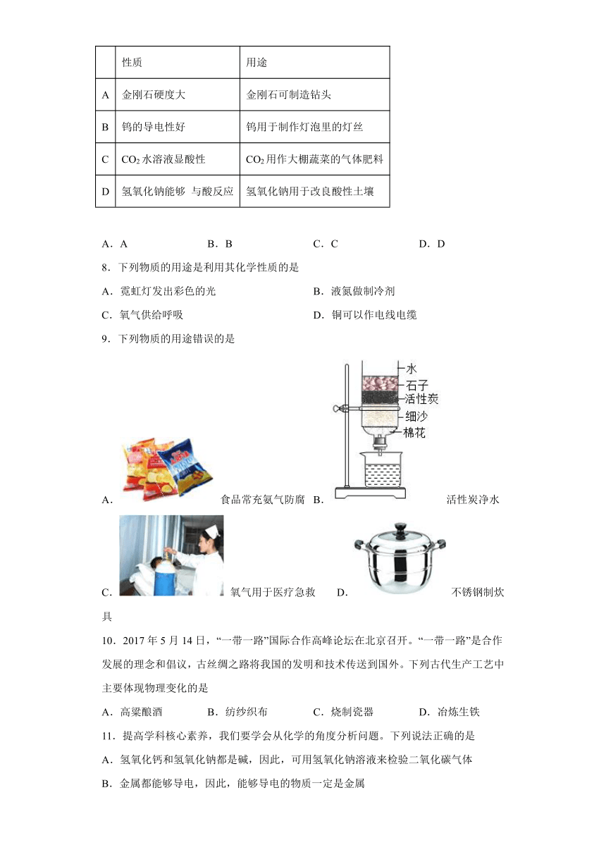 9.1常见的金属材料同步练习(含答案) —2022-2023学年九年级化学鲁教版下册