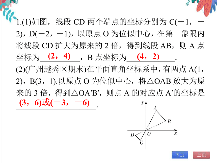 【人教版】数学九年级全一册 27.3.2 位似与坐标变换 随堂练习（课件版）