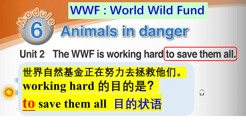 Module 6 Unit 2  The WWF is working hard to save them all.课件(共32张PPT)
