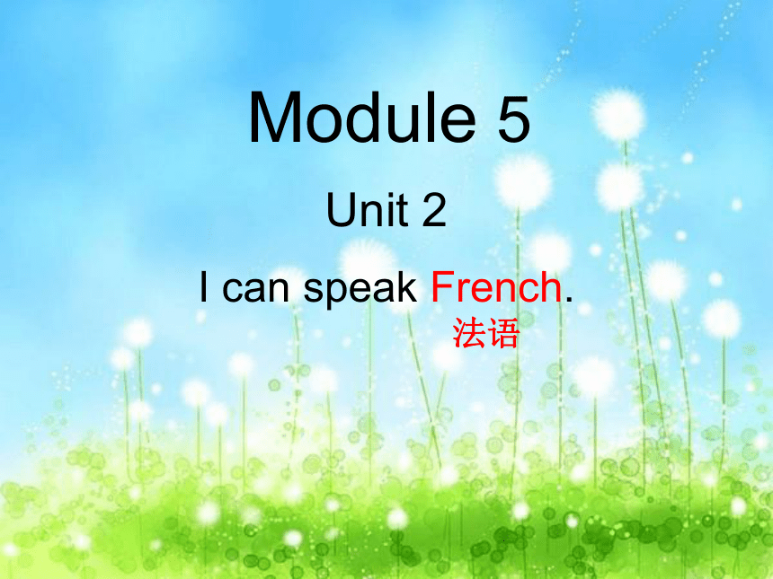 Module 5 Unit 2 I can speak French 课件(共24张PPT)