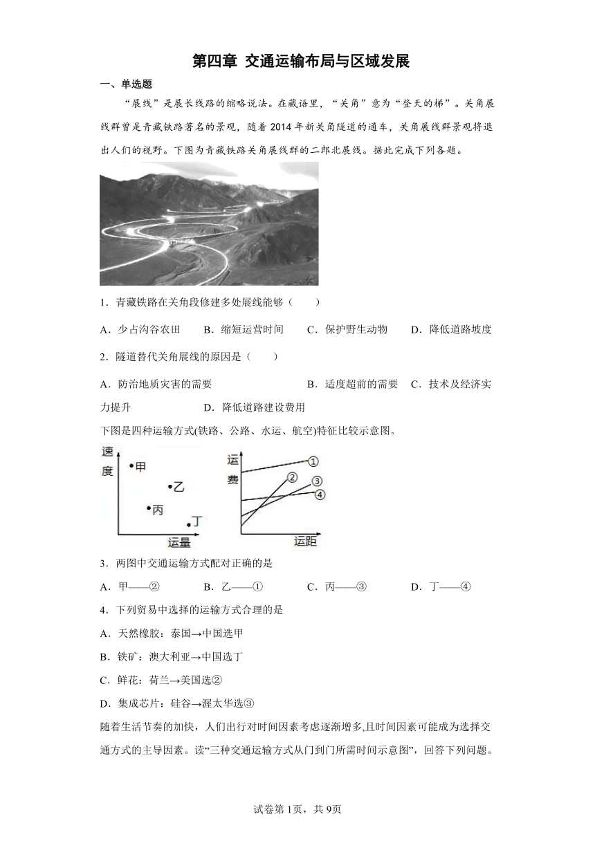 第四章交通运输布局与区域发展单元测试（Word版含答案解析）