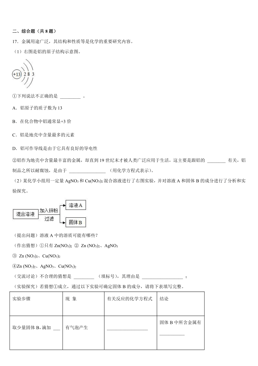 6.4珍惜和保护金属资源同步练习-2021-2022学年九年级化学科粤版（2012）下册（word版含解析）