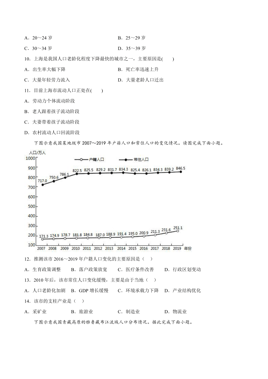 第一章《人口》检测题（Word版含答案）