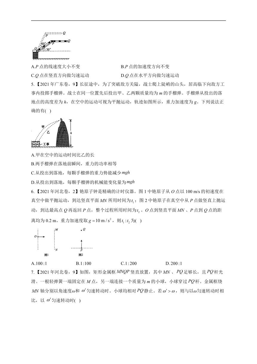 （3）平抛运动、圆周运动__2021年高考物理真题模拟试题专题汇编（有解析）