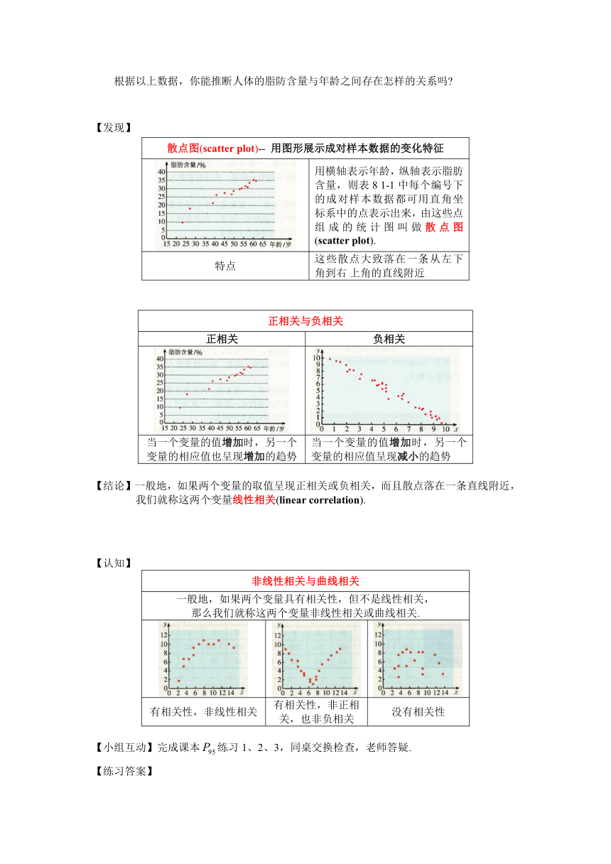 8.1.1变量的相关关系 教学设计