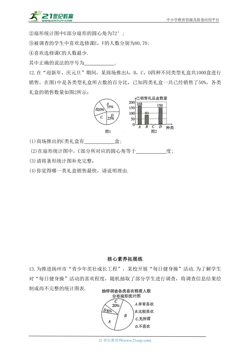 8.3.1 扇形统计图同步练习（含答案）