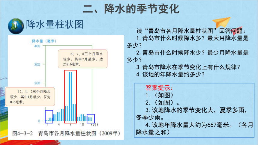 商务星球版七年级地理上册4.3《降水的变化与差异》第1课时教学课件(共20张PPT)