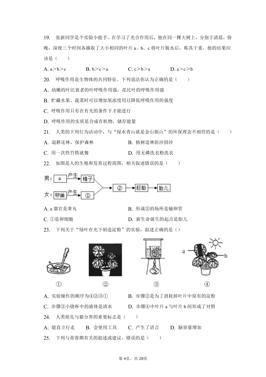 2022-2023学年海南省海口重点中学八年级（下）期中生物试卷（含解析）