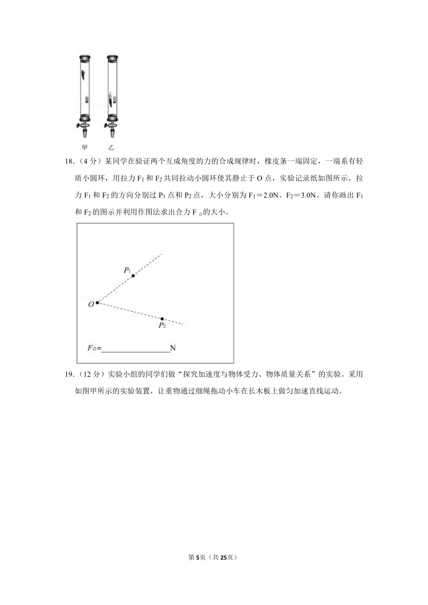 2020-2021学年北京市东城区高一（上）期末物理试卷（word版含答案）