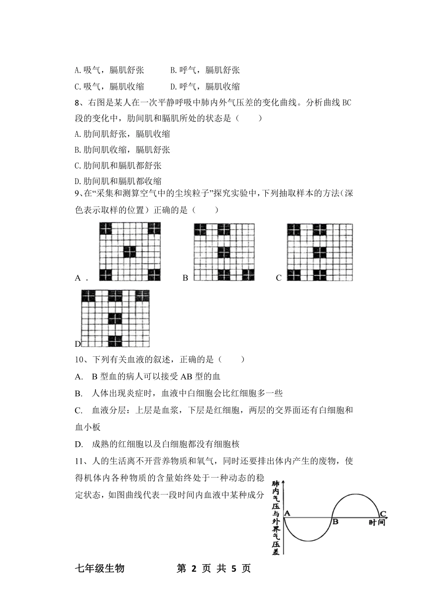 山东省泰安市东平县实验中学2021-2022学年七年级下学期开学考生物试题（word版无答案）