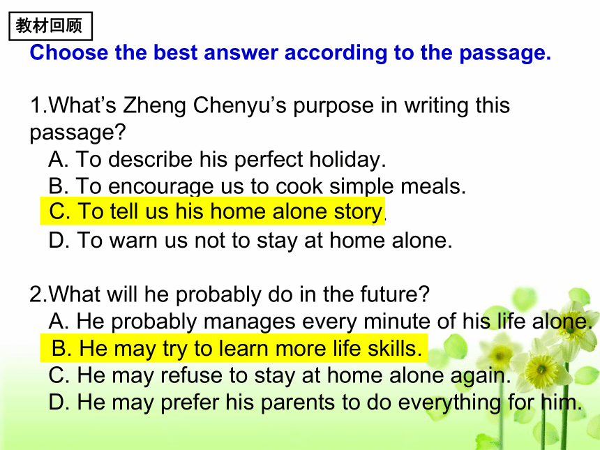 Module 4 Home alone  Unit 3 Language in use课件 (共16张PPT)