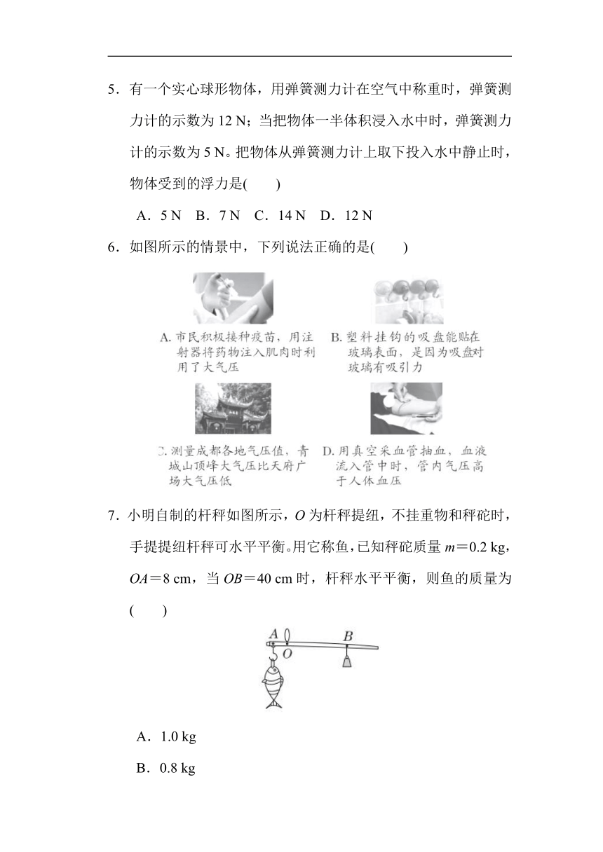 北师大版物理八年级下册期末综合素质评价（含答案）