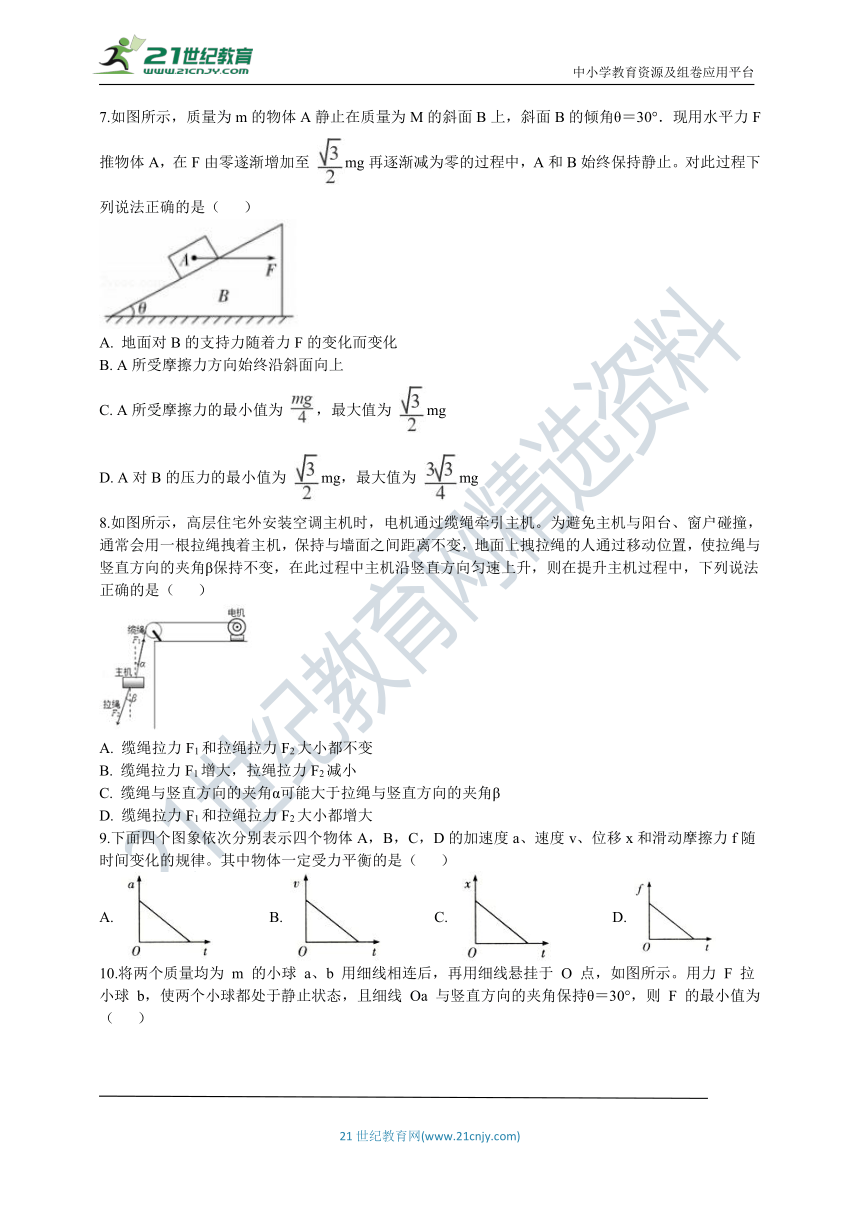 高中物理人教（新课标）必修1同步练习：第三章 专题 受力分析和共点力的平衡（word版 含解析）