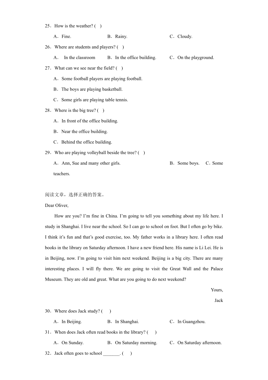 2023-2024学年人教PEP版英语六年级下册小升初专项达标训练阅读人与社会部分（含答案）