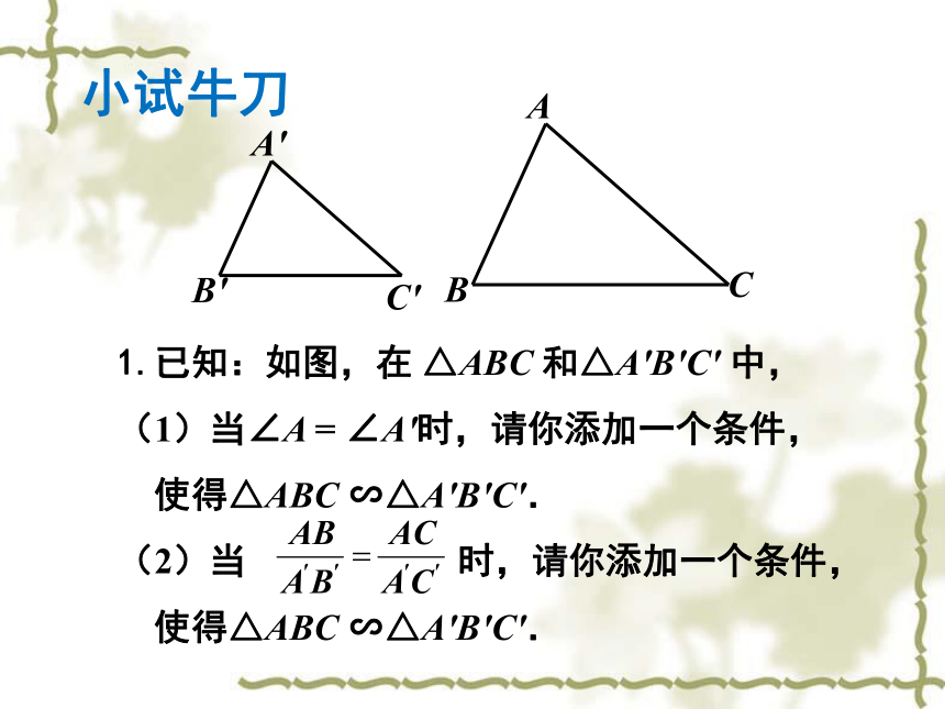 北师大版九年级上册数学 4.5相似三角形判定定理的证明  课件(共19张PPT)