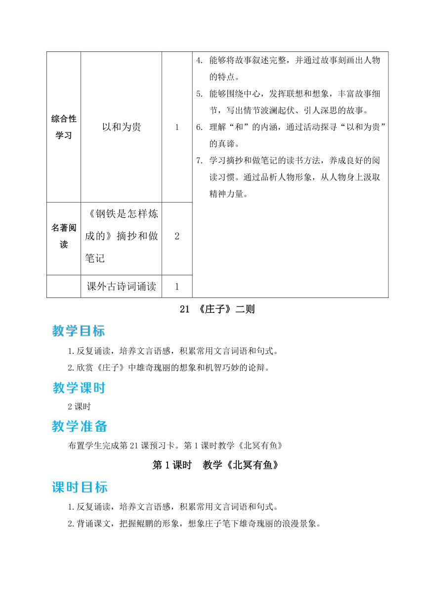 21 《庄子》二则 教案