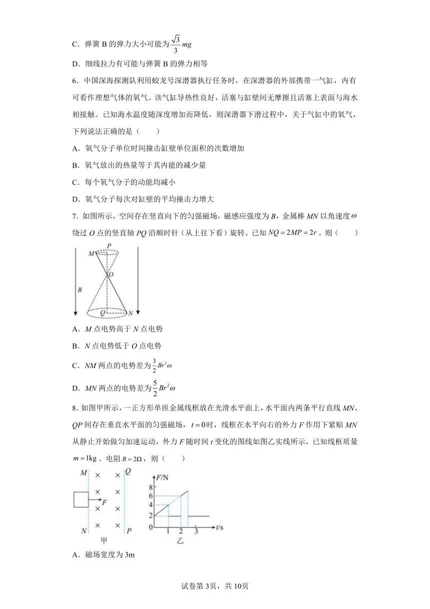 山东省2023届高三下学期模拟测试物理试题（二）(含解析)