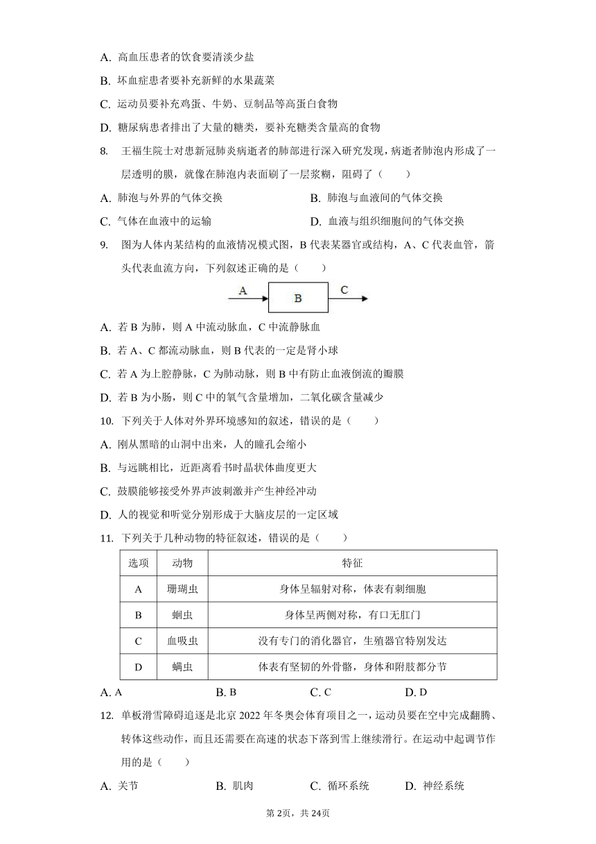 2021-2022学年湖南省岳阳市华容县八年级（下）期中生物试卷（word版 含解析）