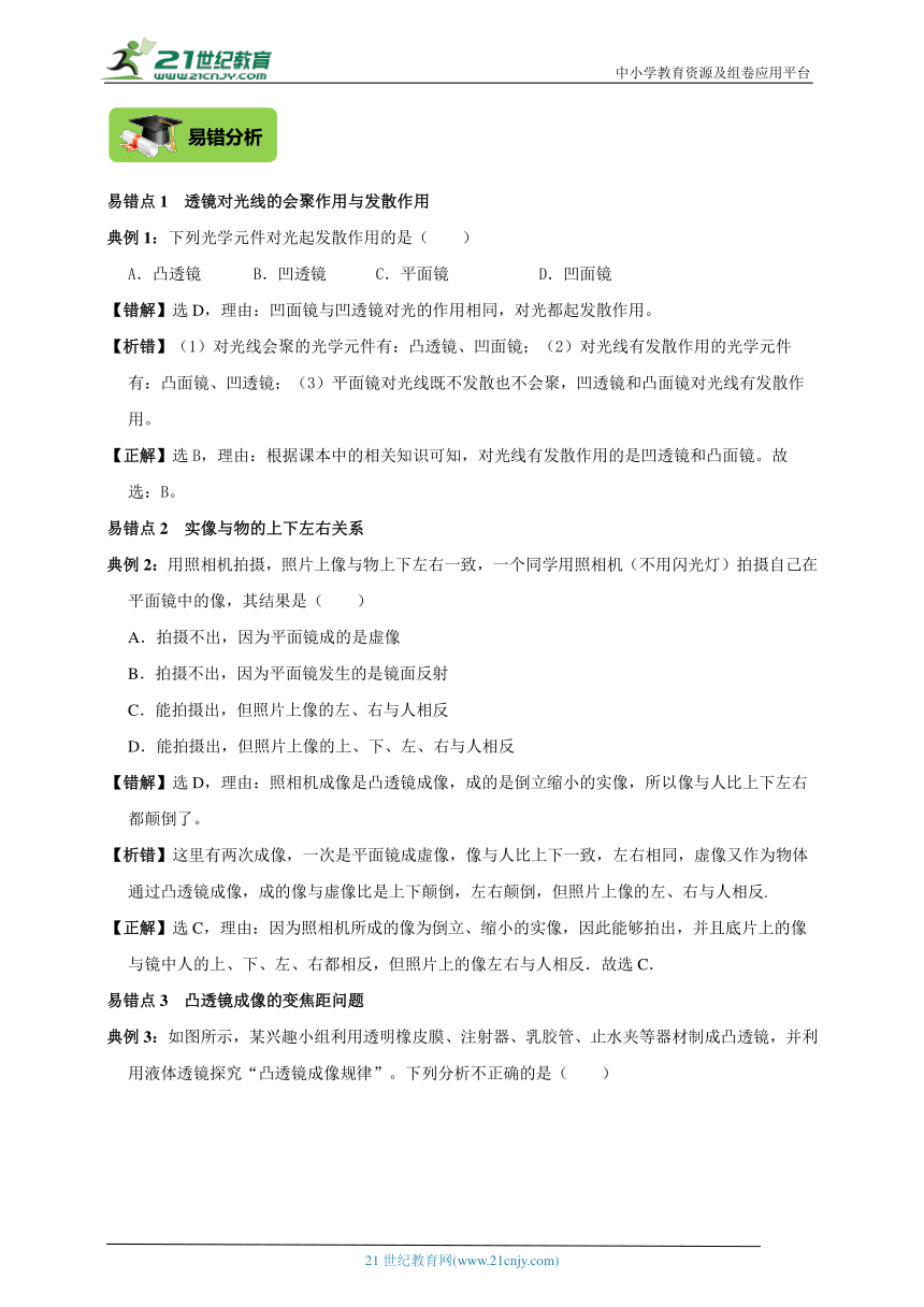 期末复习 人教版物理八年级高频考点精准练第五章 透镜及其应用﹙基础自测+易错分析+典例精讲+知识点梳理+达标检测+答案解析）