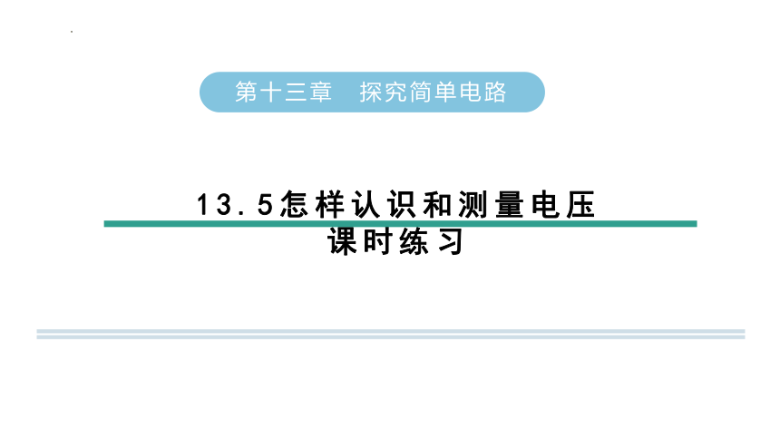 13.5怎样认识和测量电压 课时练习课件(共29张PPT)  沪粤版物理九年级上册