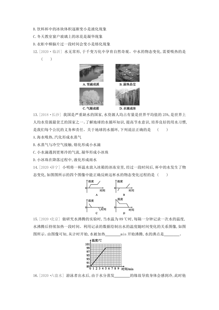粤沪版物理八年级上册课课练：第4章　物质的形态及其变化  章末复习（含答案）