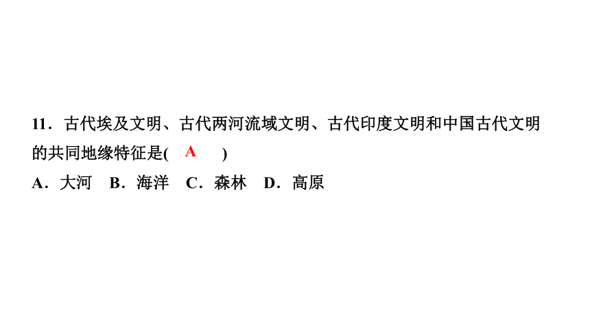 专题一　人类文明的发端与农业区域文明 练习课件-2021届中考历史与社会一轮复习（金华专版）（51张PPT）