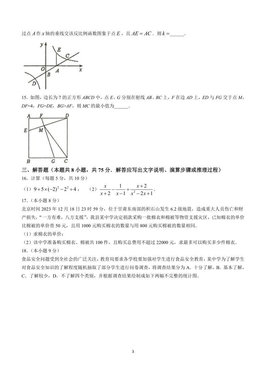 2024年辽宁省葫芦岛市建昌县中考一模数学模拟试题(含答案)