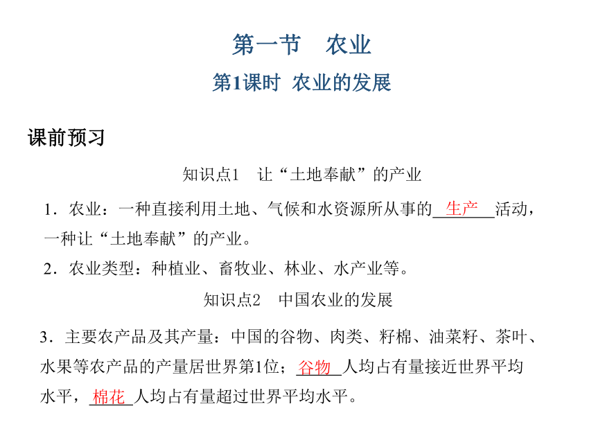 2021-2022学年湘教版地理八年级上册4.1农业梳理训练课件（共20张PPT）