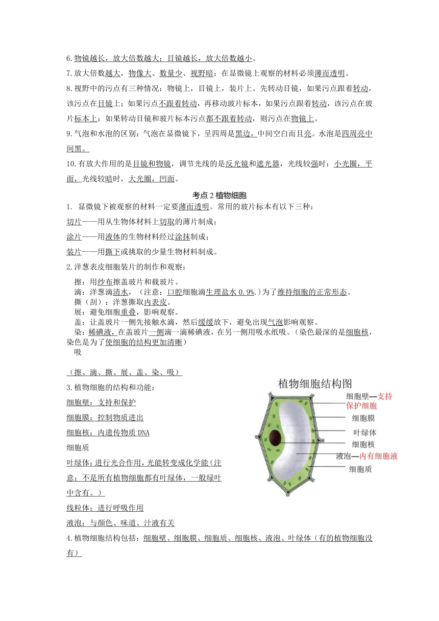 专题02 细胞是生命活动的基本单位（知识）-备战中考生物一轮复习考点（全国通用）