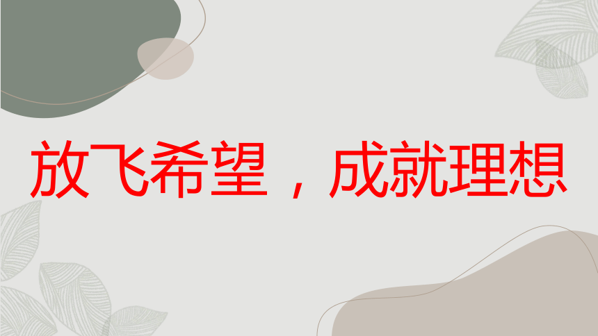 高二主题班会通用  “放飞希望，成就理想” 展现学生们的美好理想 课件 (22张PPT)