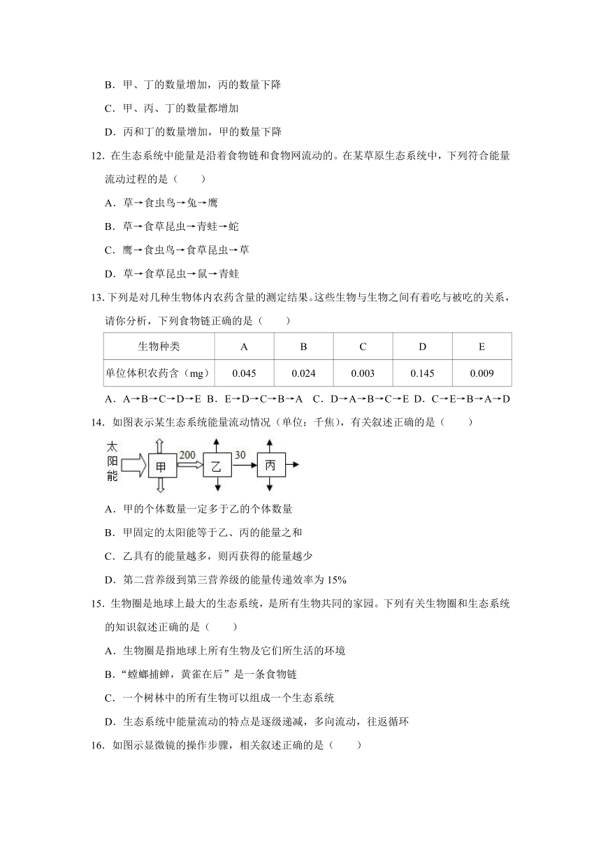 2020-2021学年山东省东营市河口区六年级（上）期末生物试卷（五四学制）（word版，含解析）