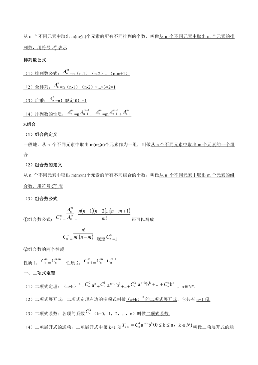 （机构适用）第6章计数原理总结-【新教材】2020-2021学年人教A版（2019）高中数学选择性必修第三册学案（Word含答案）