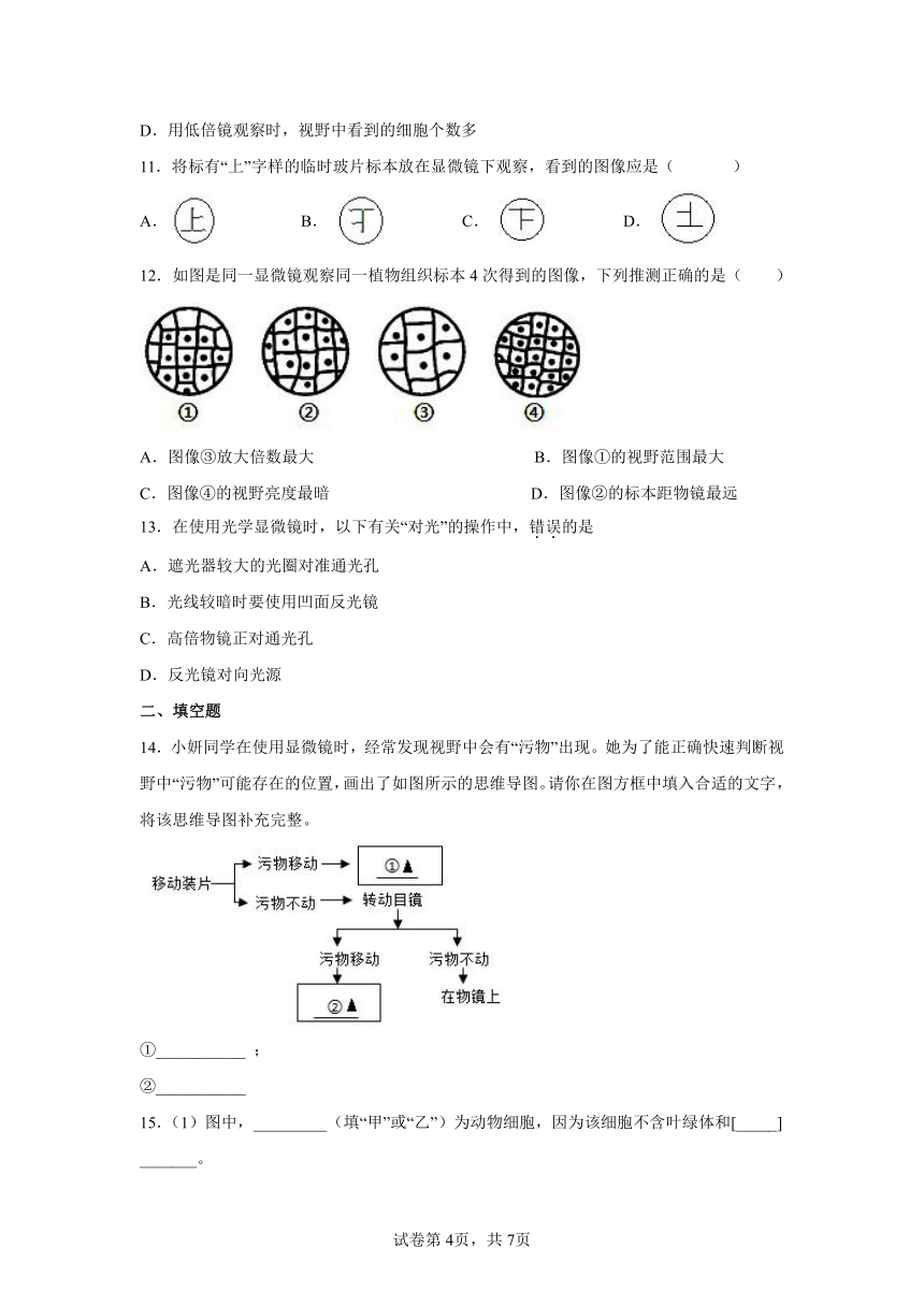 2.2 细胞 同步练习题（含解析）