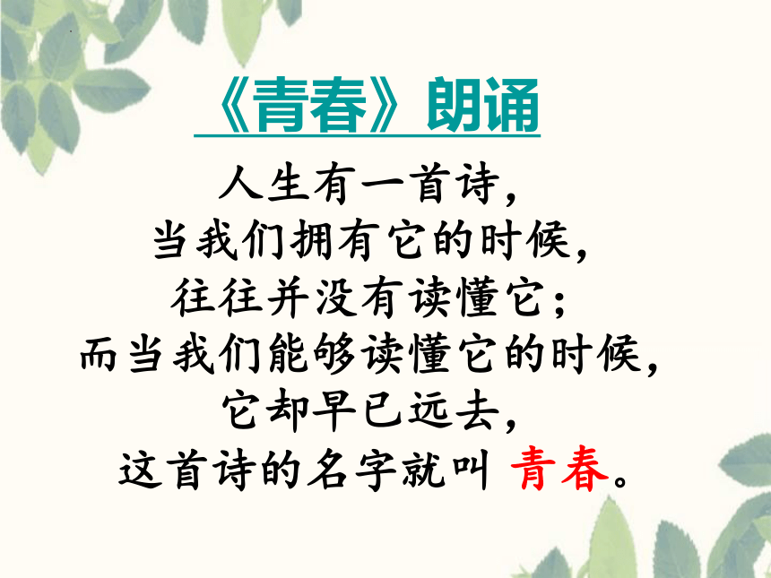 3.1 青春飞扬  课件(共18张PPT)-2023-2024学年统编版道德与法治七年级下册