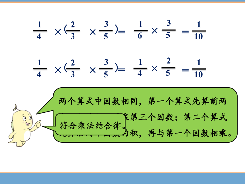 人教版六年级上册数学1.5  整数乘法运算定律推广到分数课件（18张PPT)