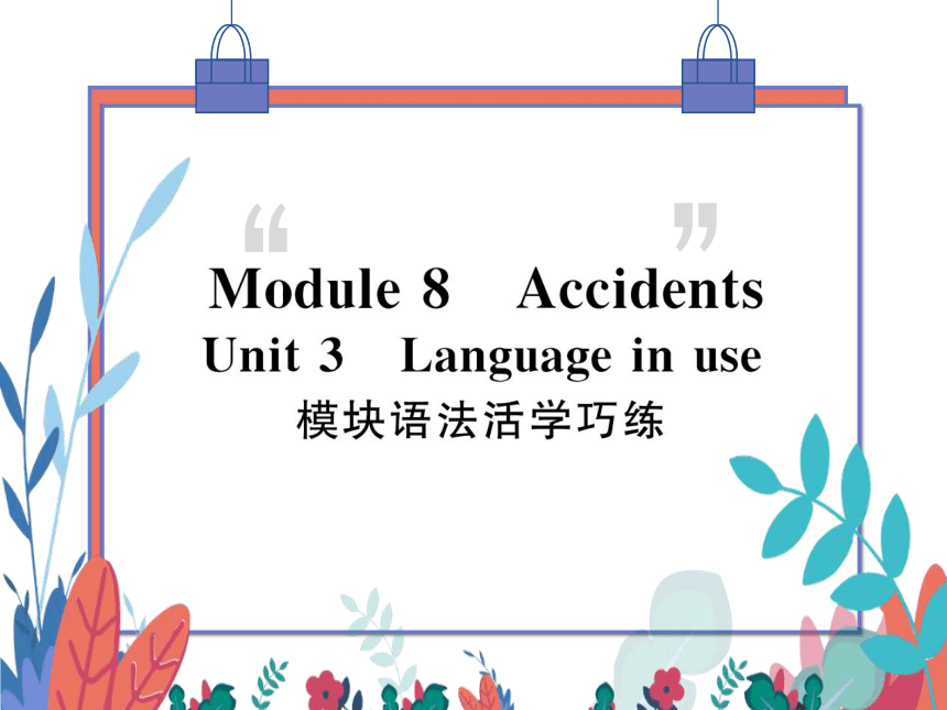 【外研版】八上 Module8 Unit3 Language in use 模块语法活学巧练 习题课件