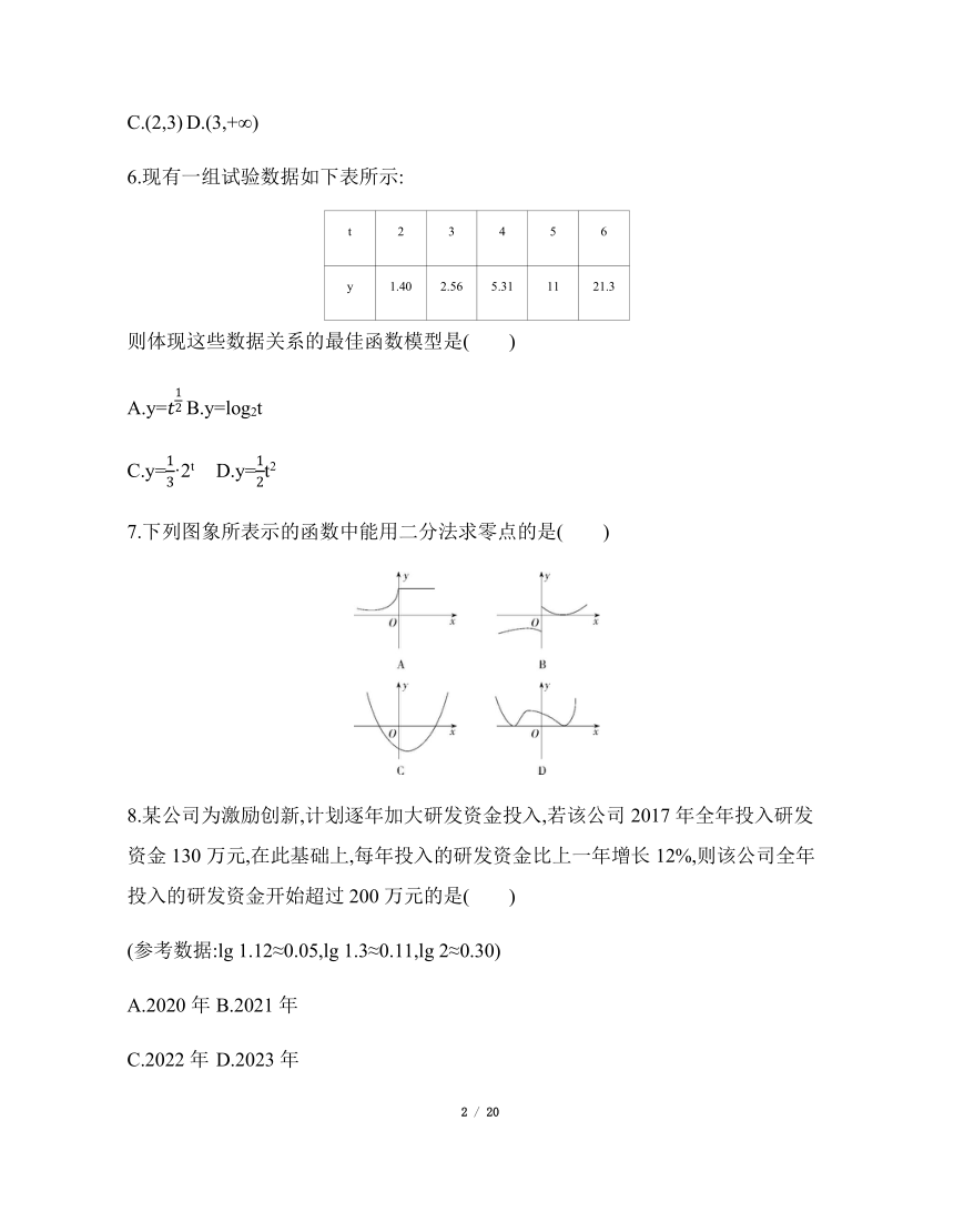 苏教版（2019）高中数学必修第一册 第8章 函数应用 【达标检测】（含解析）