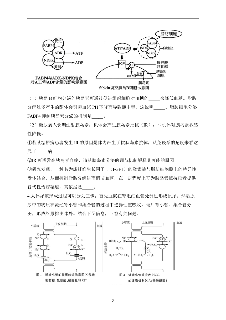 （16）血糖调节、体温调节及水盐平衡调节——2023届高考生物二轮复习热点题型限时练(有解析)