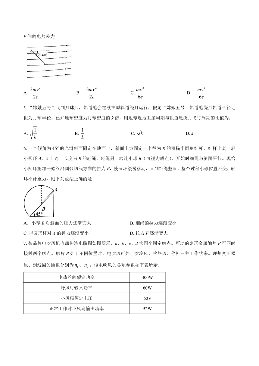 山东省新高考质量测评联盟2021届高三下学期4月联考物理试题 Word版含答案