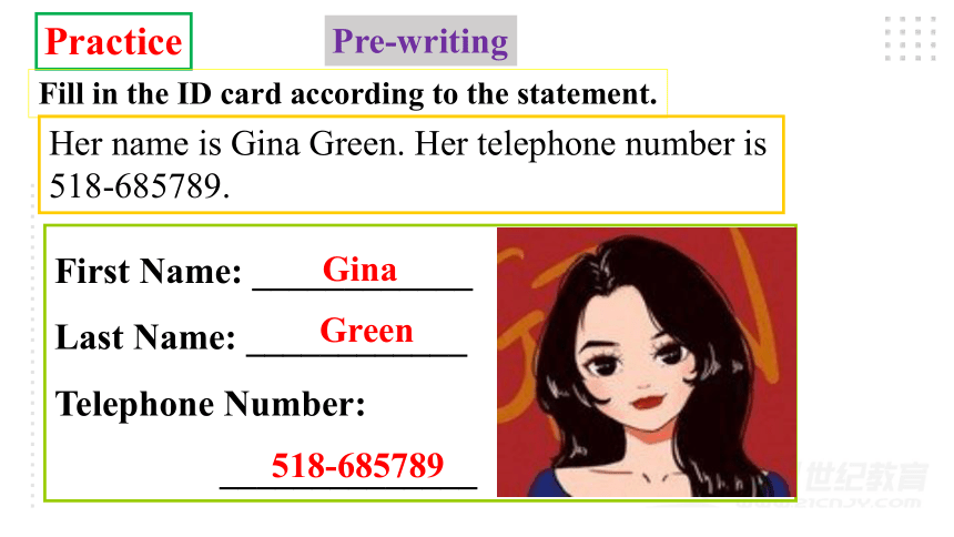 (新课标) Unit 1 My name's Gina. SectionB 3a-Self check 写作课优质课课件(共31张PPT)